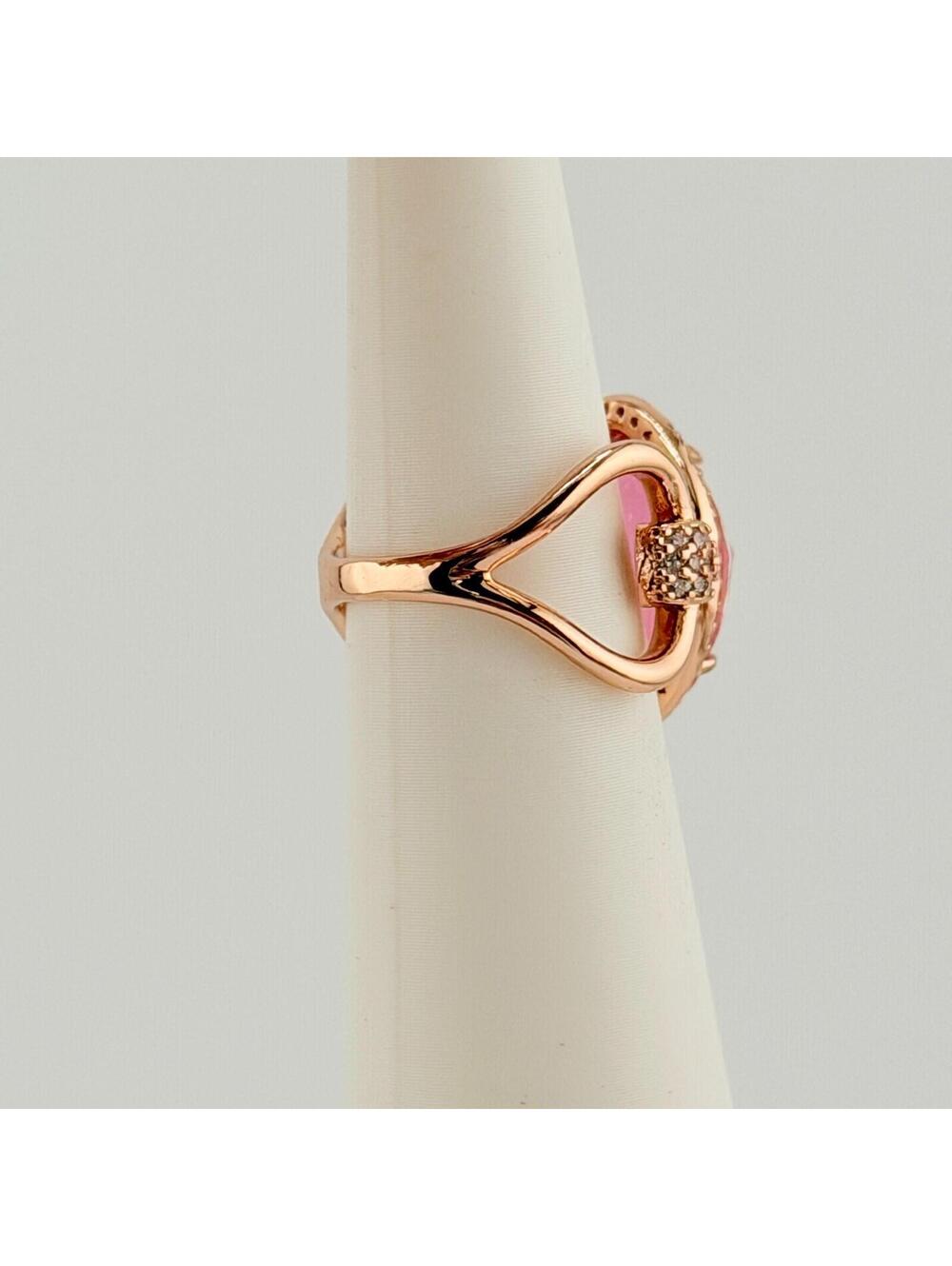 Bomb Party Resort Wear Ring Sz 6 "Waterstar Glam"  Pink Topaz on Rose Gold - Picture 5 of 9